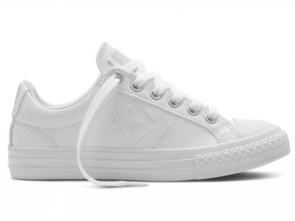 Converse C Star Player:: Zapatillas Mujer Converse Piel Blancas| Zapatillas  651827C.