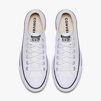 CONVERSE CHUCK TAYLOR ALL STAR LIFT CLEAM PLATAFOTMA MUJER 561680C BLANCAS PIEL