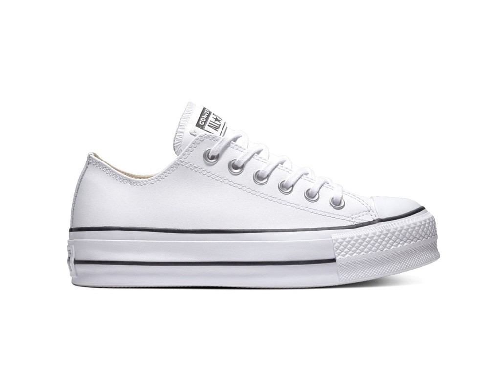 CONVERSE :Zapatillas Mujer Plataforma All star Lift Clean OX Blancas Piel|Baratas online