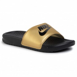 Chanclas Baratas - Nike JDI Negras 343881 01 Negra y Dorada