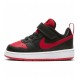 NIKE COURT BOROUGH LOW 2 (TDV) ZAPATILLA NIÑO BQ5453 007 NEGRA Y ROJA