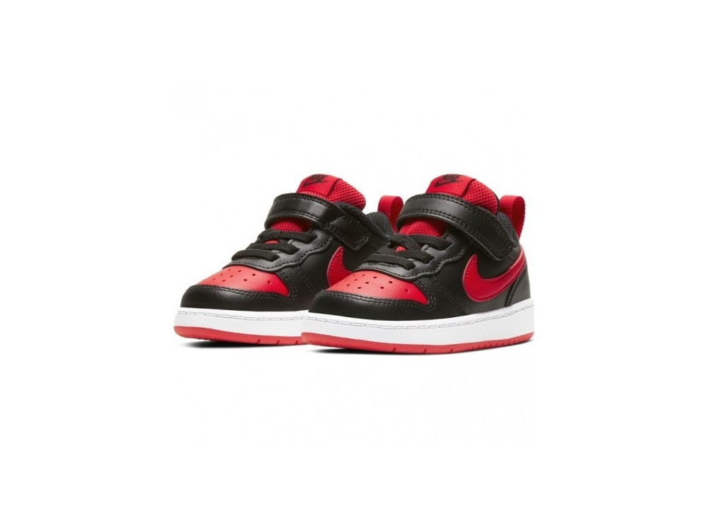 NIKE COURT BOROUGH LOW 2: Zapatillas Court Borough BQ5453 007 Negra y Roja