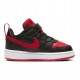 NIKE COURT BOROUGH LOW 2 (TDV) ZAPATILLA NIÑO BQ5453 007 NEGRA Y ROJA