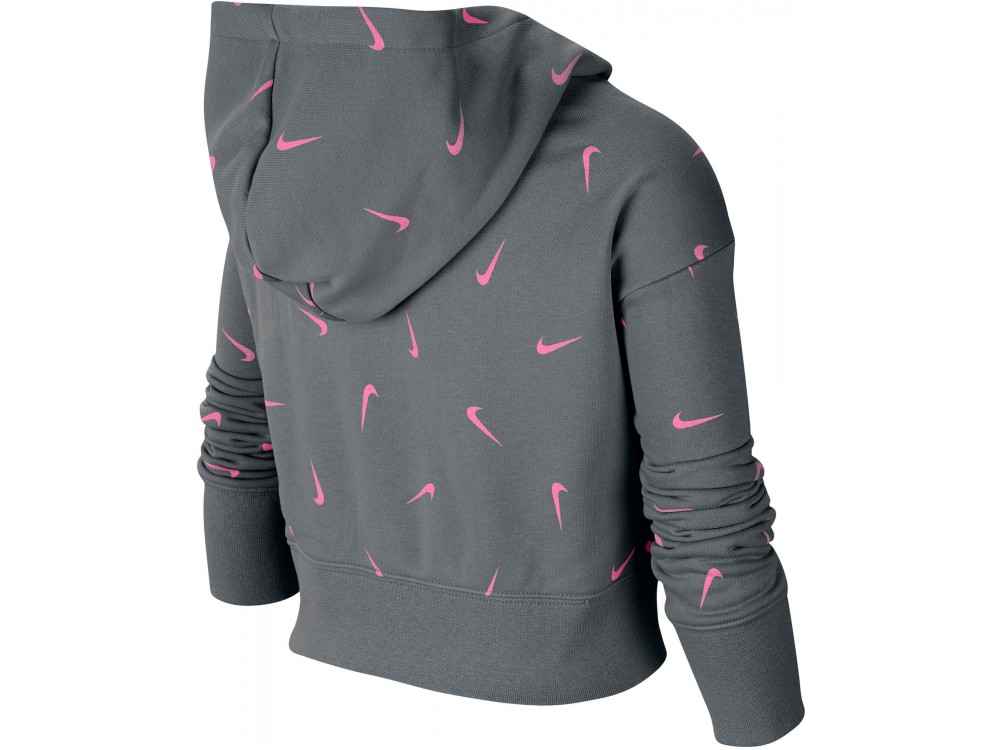 NIKE SPORTWEAR: SUDADERA NIÑA NIKE CZ2566 079 GRIS Y ROSA / Barata online