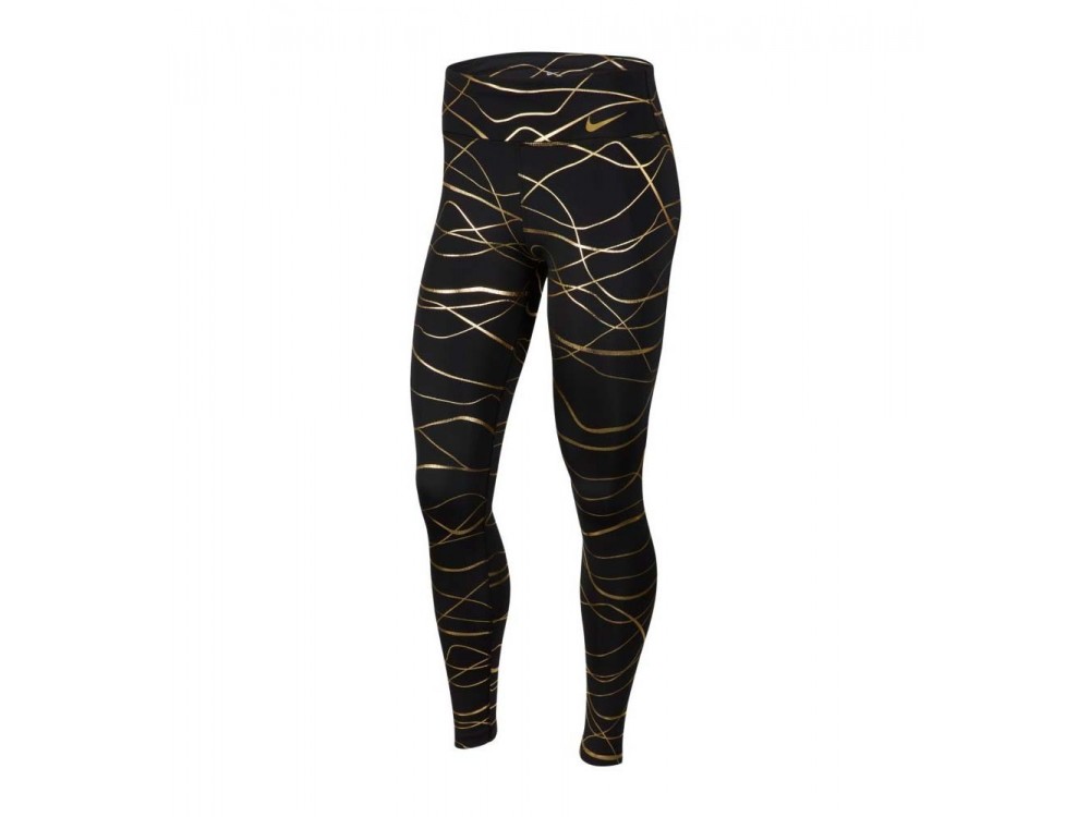 Comprar Mallas Mujer - Leggins Nike Baratas CU3333 010 NEGRO Y DORADO