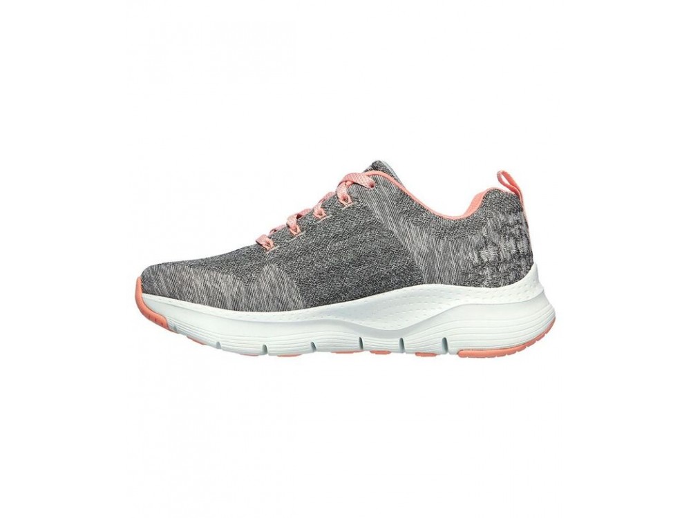 SKECHERS MUJER ARCH FIT COMFY WAVE 149414/GYPK GRIS