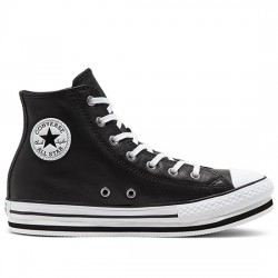 CONVERSE BOTA PLATAFORMA ALL STAR 666391C PIEL NEGRA