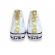 CONVERSE BOTA MUJER A01193C BLANCAS CON FLORES Y LOGO AMARILLO