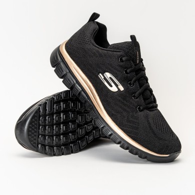 SKECHERS GRACEFUL GET CONNECTED MUJER 12615BKRG NEGRAS