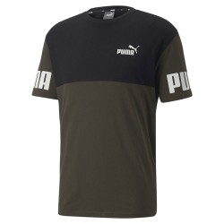 PUMA CAMISETA POWER COLORBLOCK HOMBRE 849801-70 NEGRA Y VERDE