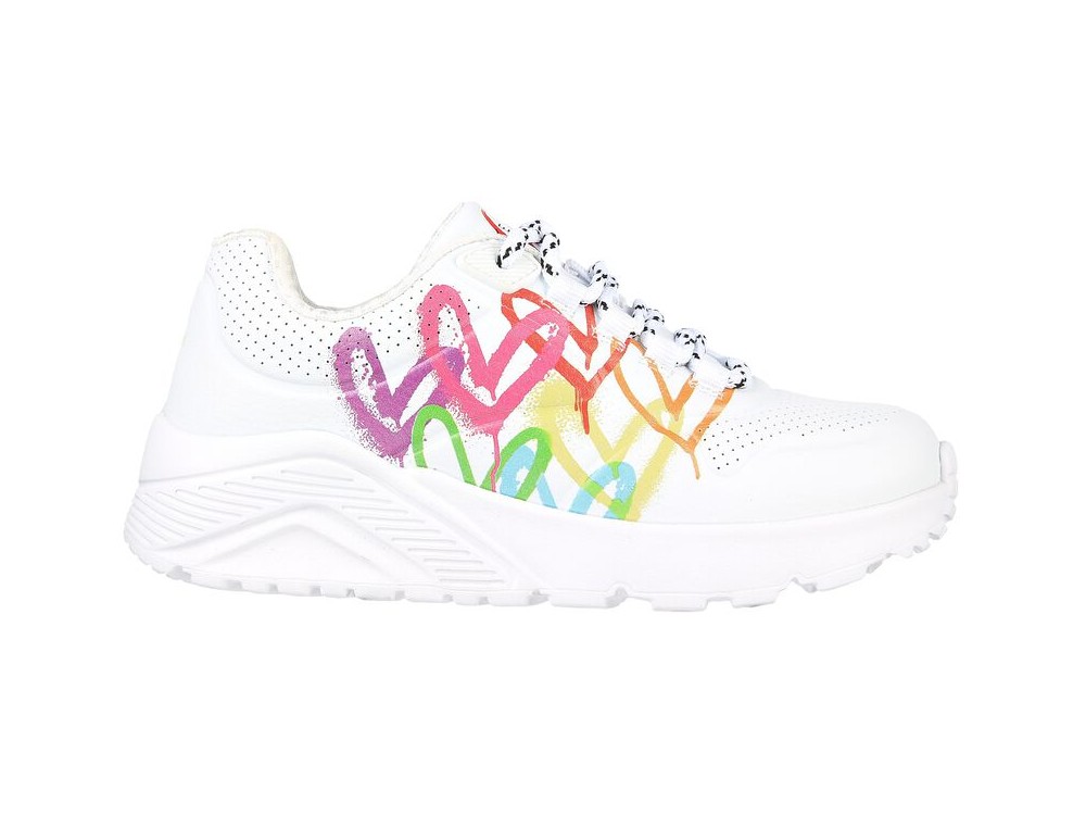 Skecher Niña Rosa // Outlet Niña // BLANCA NIÑA Love Brights JGoldcrown