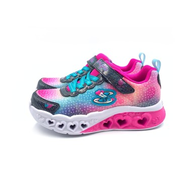 ZAPATILLAS SKECHERS 302315L NVMT LUCES NIÑA ROSA CORAZONES