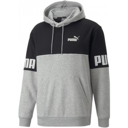 PUMA SUDADERA POWER COLORBLOC HOMBRE 849807 04 GRIS Y NEGRA
