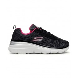 ZAPATILLA SKECHERS FASHION FIT NEGRA ROSA 12719 BKHP