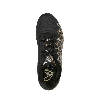 Zapatilla Skechers Los Angeles Mujer Negra Corazones 155253BKGD