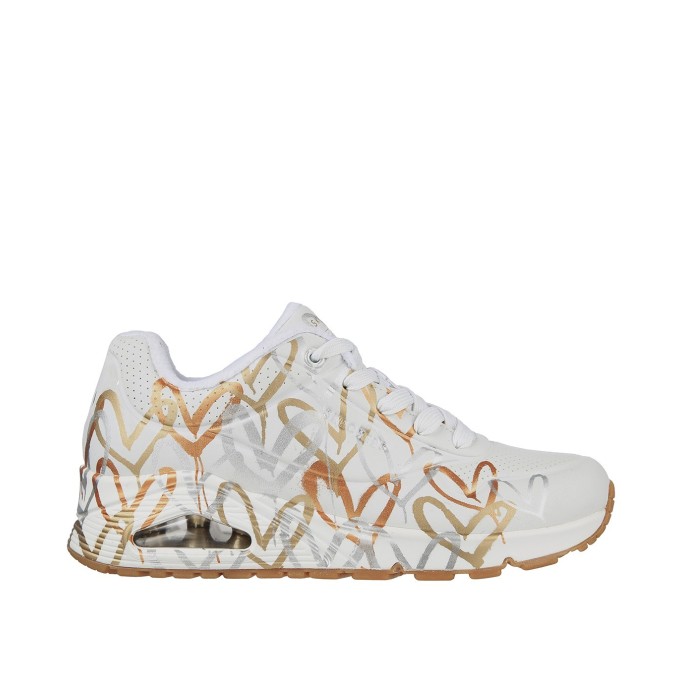 Zapatilla Skechers Los Angeles Mujer Blanco Corazones 155253BKGD