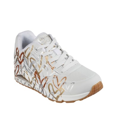 Zapatilla Skechers Los Angeles Mujer Blanco Corazones 155253BKGD