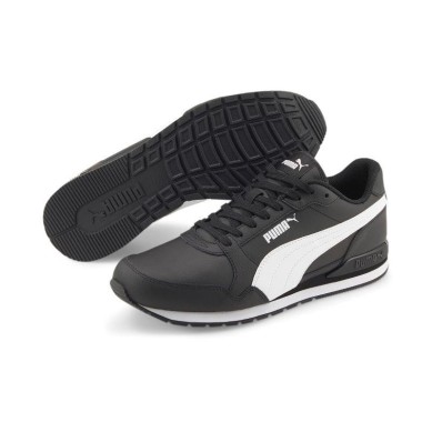 PUMA ST RUNNER v3 L PIEL HOMBRE 384855 06 NEGRA Y BLANCA