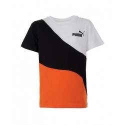 PUMA CAMISETA BLANCA, NEGRA Y NARANJA NIÑO 674231 23