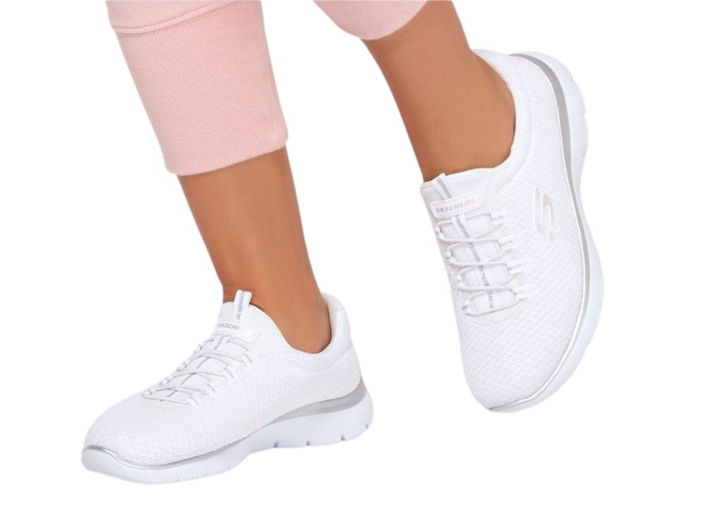 Zapatos skechers mujer sin cordones blancas cheap