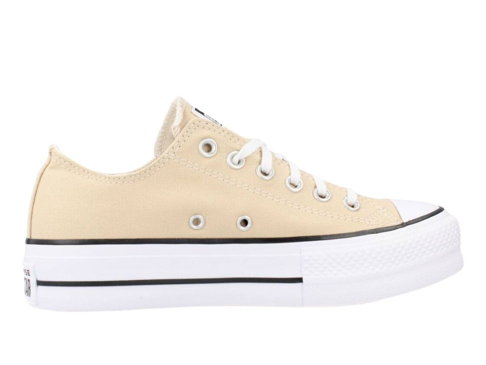 Converse Marrón // Converse Plataforma Beige A03542C // Outlet Converse plataforma Mujer