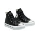 CONVERSE BOTA PLATAFORMA NIÑA ALL STAR A01015C NEGRAS PIEL