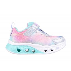 ZAPATILLAS SKECHERS 302315L LVMT LUCES NIÑA ROSA CORAZONES AZULES