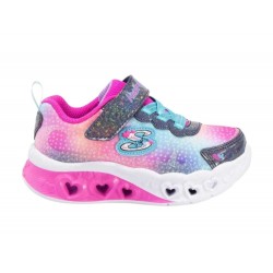 ZAPATILLAS SKECHERS 302315N NVMT LUCES BEBE ROSA CORAZONES