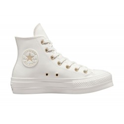 CONVERSE CHUK TAYLOR ALL STAR BOTA PLATAFORMA PIEL A03719C BLANCA