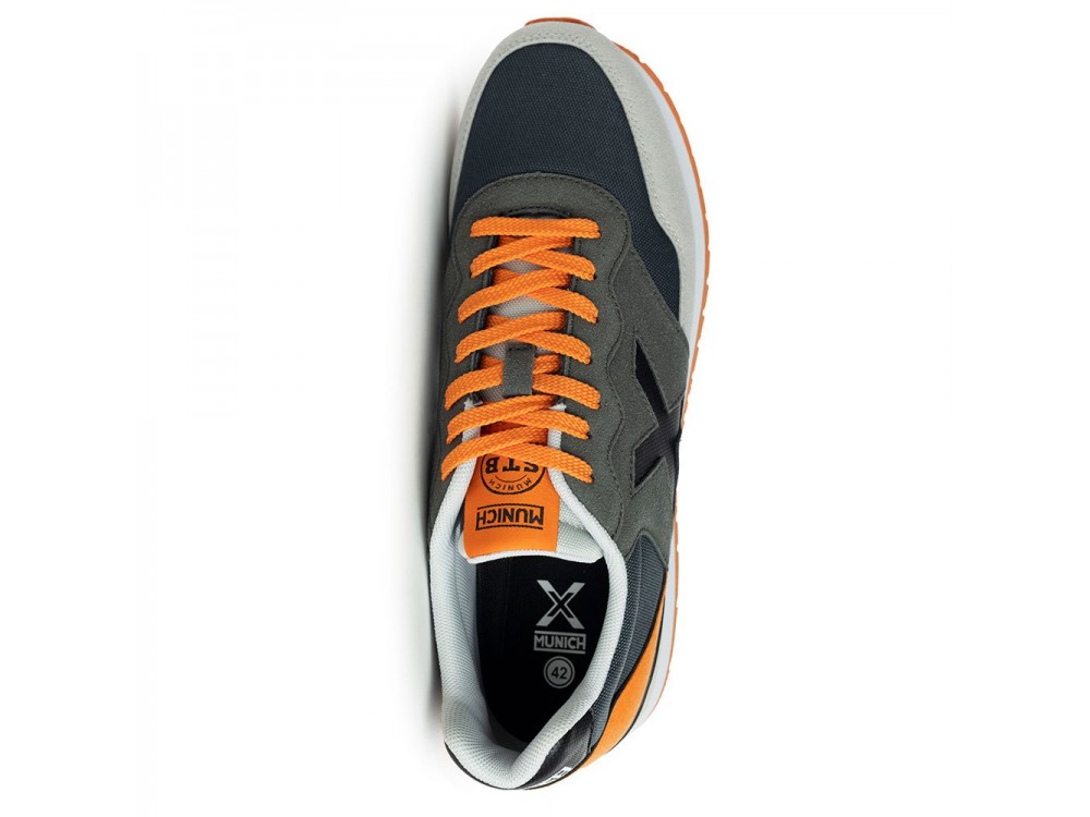 Zapatilla Hombre Munich Dash 196 Gris Naranja