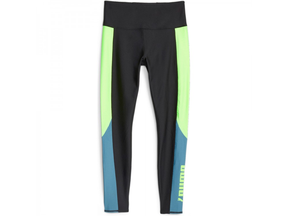 Leggings Puma De Entrenamiento Con Logotipo Para Mujer Fit 523849 33 negra  y Verde Fluor