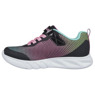 ZAPATILLA SKECHERS  LUCES NIÑA 303700L BKMT NEGRAS ROSA
