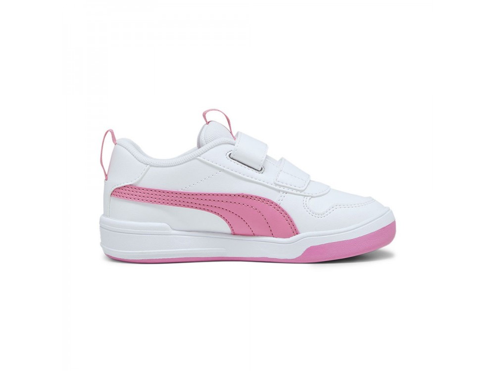 zapatillas Puma niña Smash Blanco Rosa velcro /