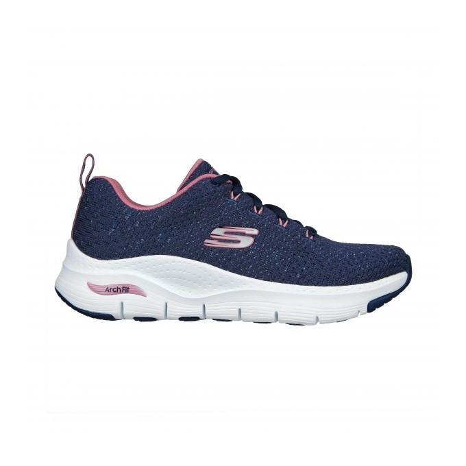SKECHERS MUJER ARCH FIT 149713 NVPK AZUL MARINO