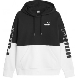 PUMA SUDADERA POWER MUJER 676023 01 NEGRA Y BLANCA