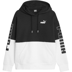 PUMA SUDADERA POWER MUJER 676023 01 NEGRA Y BLANCA