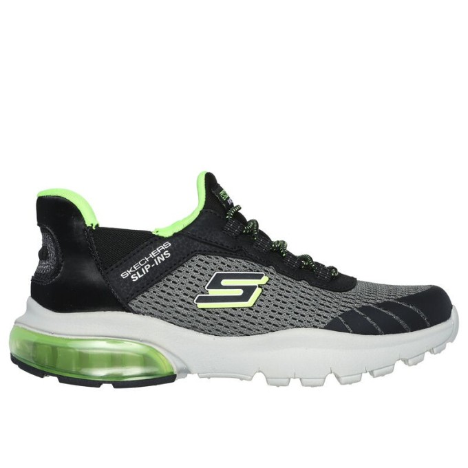 SKECHERS RAZOR AIR HYPER SLIP-INS NIÑO 403839L/CCBK NEGRA Y VERDE
