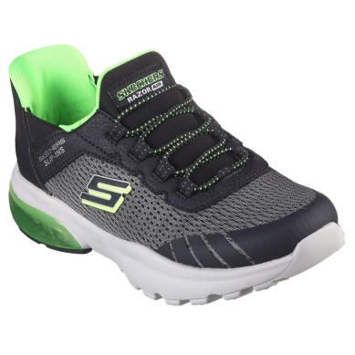 SKECHERS RAZOR AIR HYPER SLIP-INS NIÑO 403839L/CCBK NEGRA Y VERDE