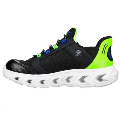 SKECHERS LIGHTS HYPNO-FLASH 2.0 SLIP-INS NIÑO 403843L/BKLM NEGRA Y VERDE
