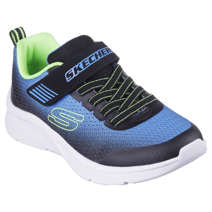 ZAPATILLAS SKECHERS MICROSPEC ZORVA NIÑO 403826L/BBLM AZUL Y NEGRO