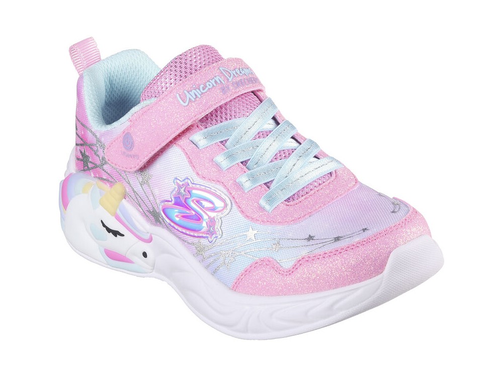 Zapatillas de Niña Unicornio Con Luz Rosa