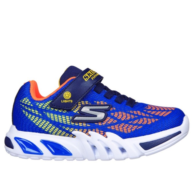 SKECHERS NIÑO AZUL Y NARANJA  FLUOR 400137L RYOR