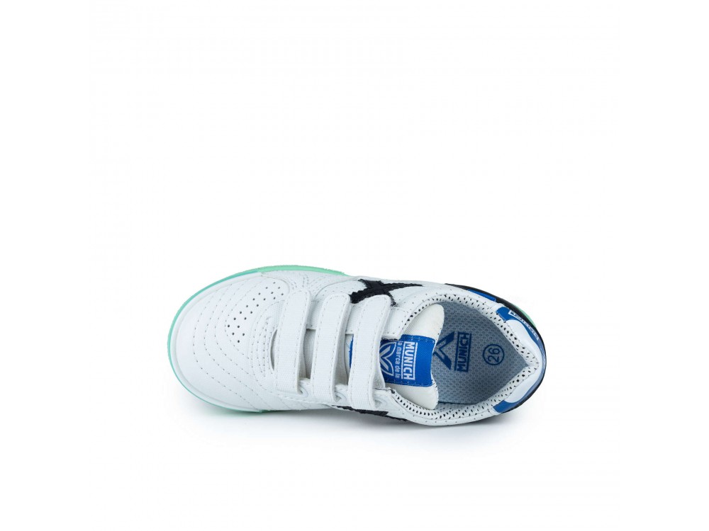 Zapatillas de Fútbol Sala Munich One Azul Blanco Niños