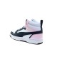 ZAPATILLA JUNIOR  REBOUND BLANCA NEGRA ROSA V6 MID  393831 13