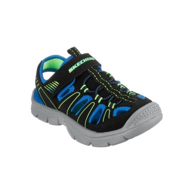 SANDALIAS NIÑO SKECHERS RELIX VALDER  406520L BBLM NEGRA Y AZUL