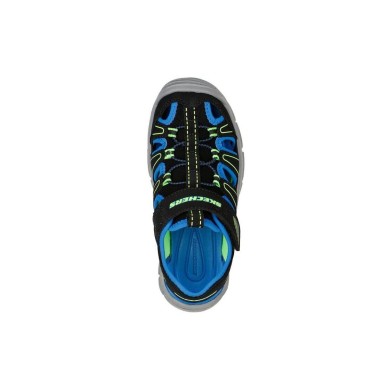 SANDALIAS NIÑO SKECHERS RELIX VALDER  406520L BBLM NEGRA Y AZUL