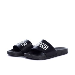 CHANCLAS MUNICH FLAT SLIDER 3D HOMBRE NEGRA Y BLANCO