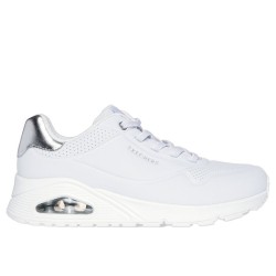 SKECHERS UNO SHIMMER AWAY MUJER 155196/WSL BLANCA PIEL
