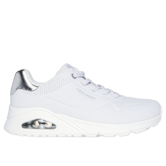 SKECHERS UNO SHIMMER AWAY MUJER 155196/WSL BLANCA PIEL