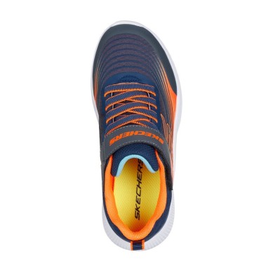 ZAPATILLAS SKECHERS MICROSPEC NIÑO 403926L/NVOR AZUL Y NARANJA